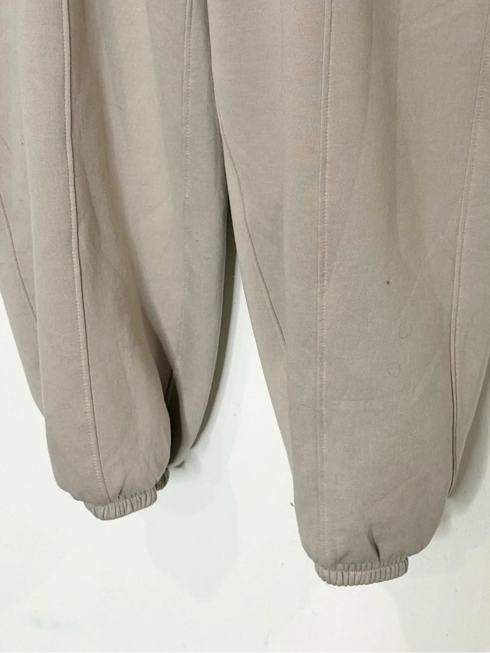 Abercrombie YPB NeoKnit Scuba Knit Half Zip Jogger JumpSuit Size S Beige Gray